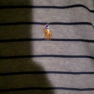 Mens Polo Ralph Lauren Blue Striped Short Sleeve Polo Shirt L